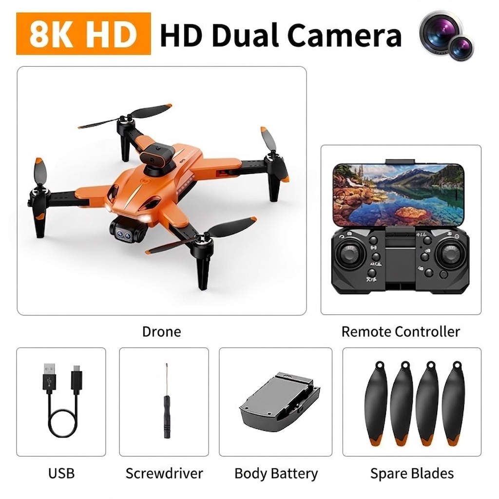 P11 GPS Brushless Drone with 8K HD Dual Camera, Optical Flow Positioning, Intelligent Obstacle Avoidance, FPV Quadcopter