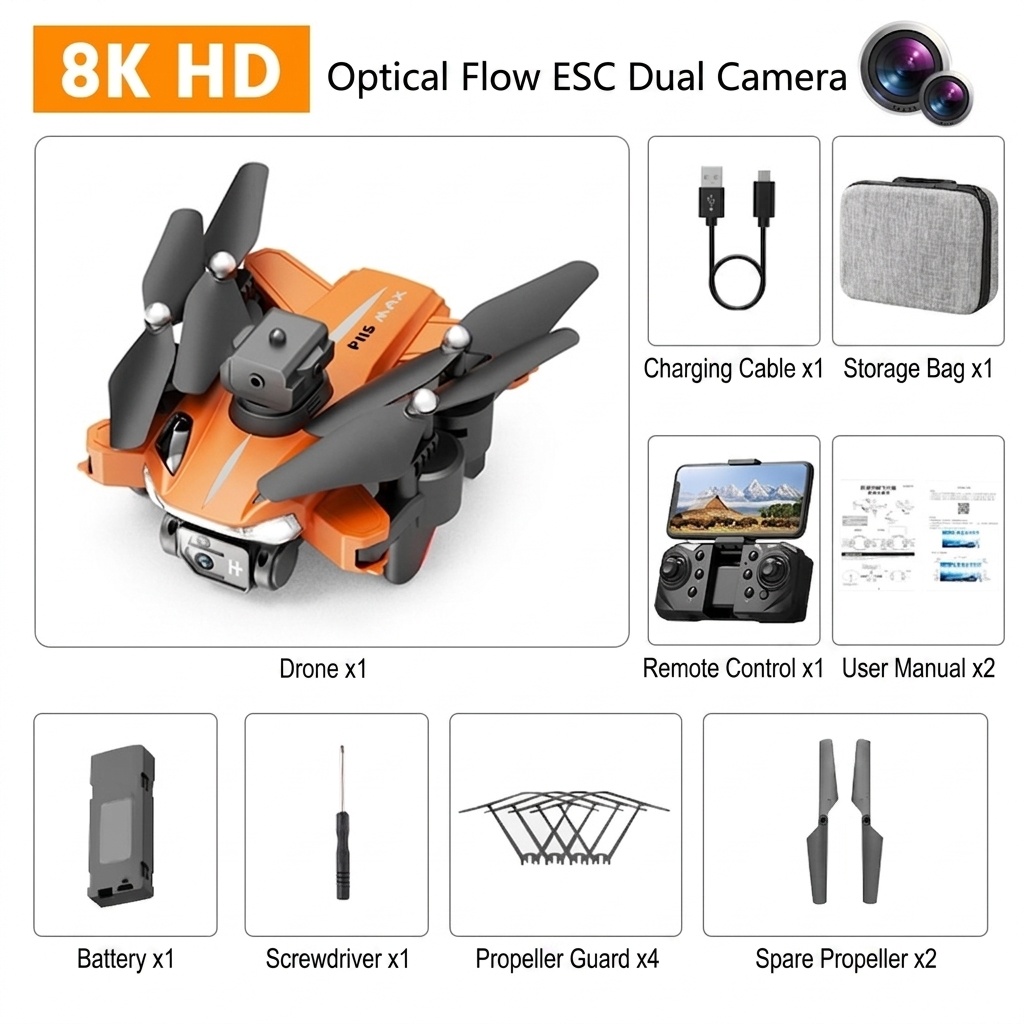 P11 GPS Brushless Drone with 8K HD Dual Camera, Optical Flow Positioning, Intelligent Obstacle Avoidance, FPV Quadcopter