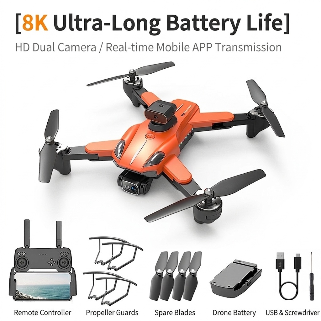 P11 GPS Brushless Drone with 8K HD Dual Camera, Optical Flow Positioning, Intelligent Obstacle Avoidance, FPV Quadcopter