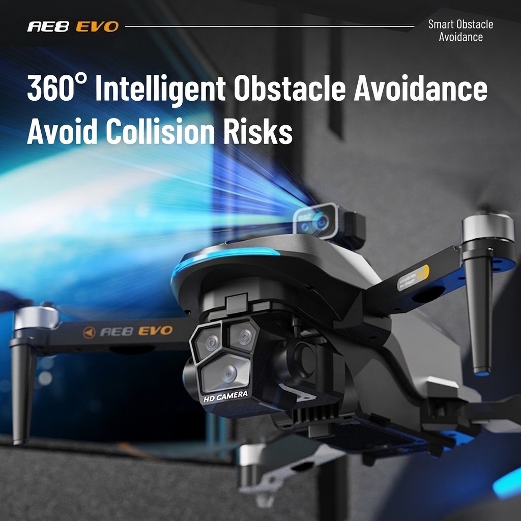 AE8 8K HD Drone with GPS Auto-Return, 360° Smart Laser Obstacle Avoidance, Brushless Motor, Optical Flow Hovering