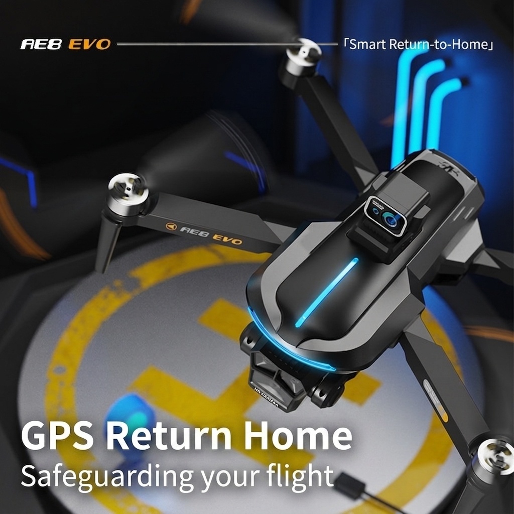 AE8 8K HD Drone with GPS Auto-Return, 360° Smart Laser Obstacle Avoidance, Brushless Motor, Optical Flow Hovering