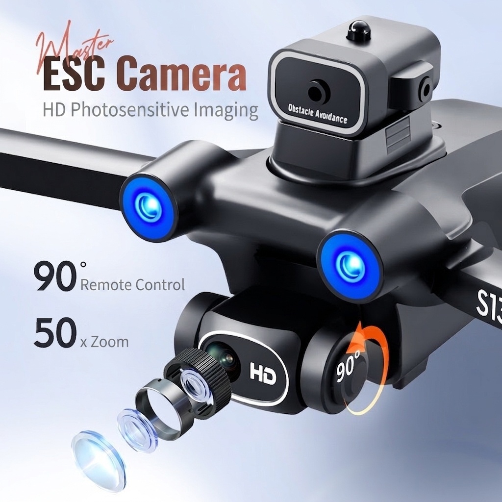 S136 GPS Drone with HD Dual Camera, Brushless Motor, 360° Infrared Obstacle Avoidance, Smart Return-to-Home