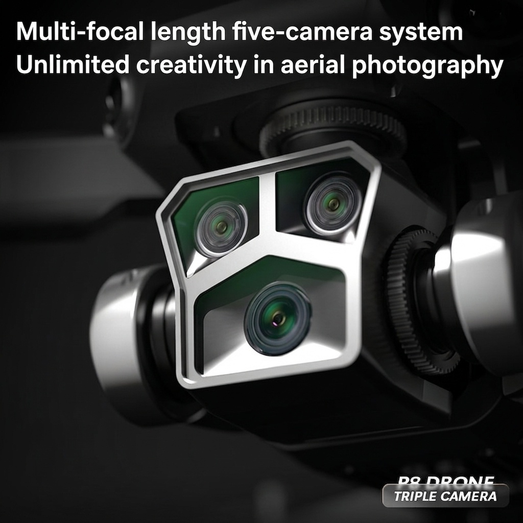 P8 Pro 8K HD GPS Drone with Brushless Motor, Optical Flow Positioning, Intelligent Obstacle Avoidance, Foldable Quadcopter