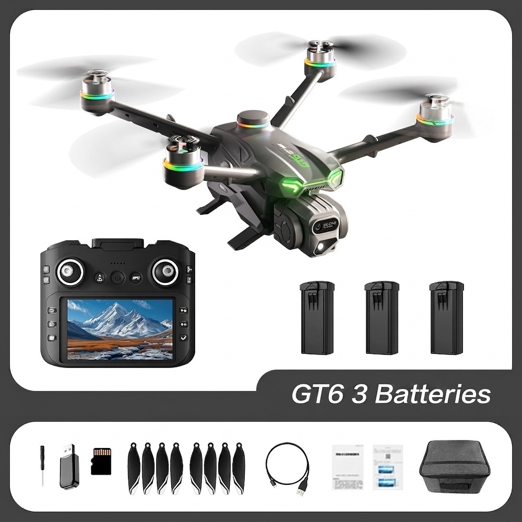 GT6 MAX GPS Drone with 5G FPV, 4K HD Camera, Built-in Screen Remote, Brushless Motor, 360° Obstacle Avoidance