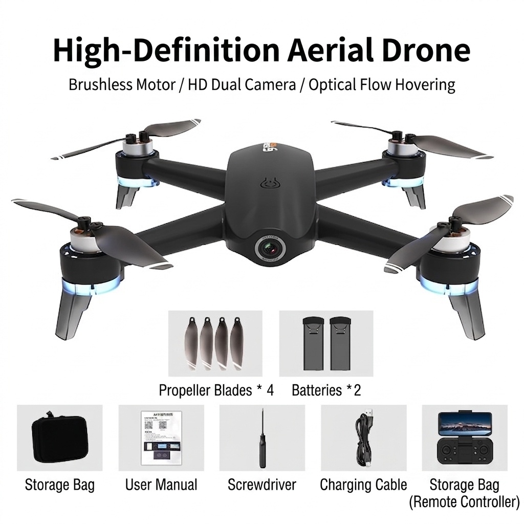 S27 Brushless Drone with HD Camera, GPS Positioning, Optical Flow Hovering, Long Flight Time RC Quadcopter
