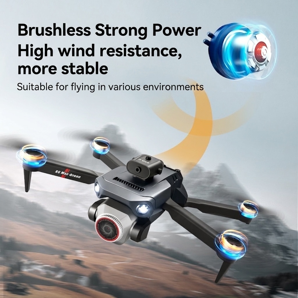K6 Max Drone with 4K Camera, GPS Positioning, Screen-Equipped Remote Control, Brushless Motor, Obstacle Avoidance