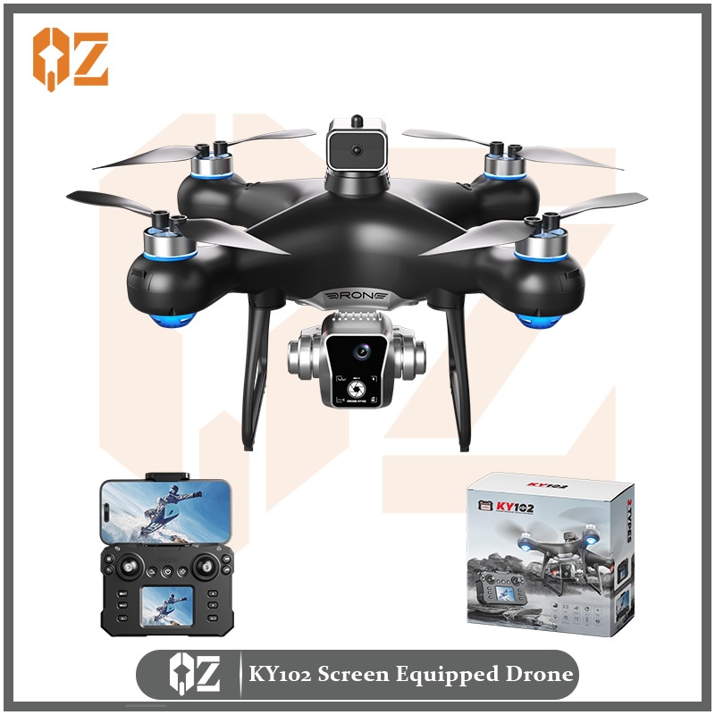 KY102 4K Drone with Screen Remote Control, 360° Intelligent Obstacle Avoidance, Brushless Motor, Foldable Quadcopter