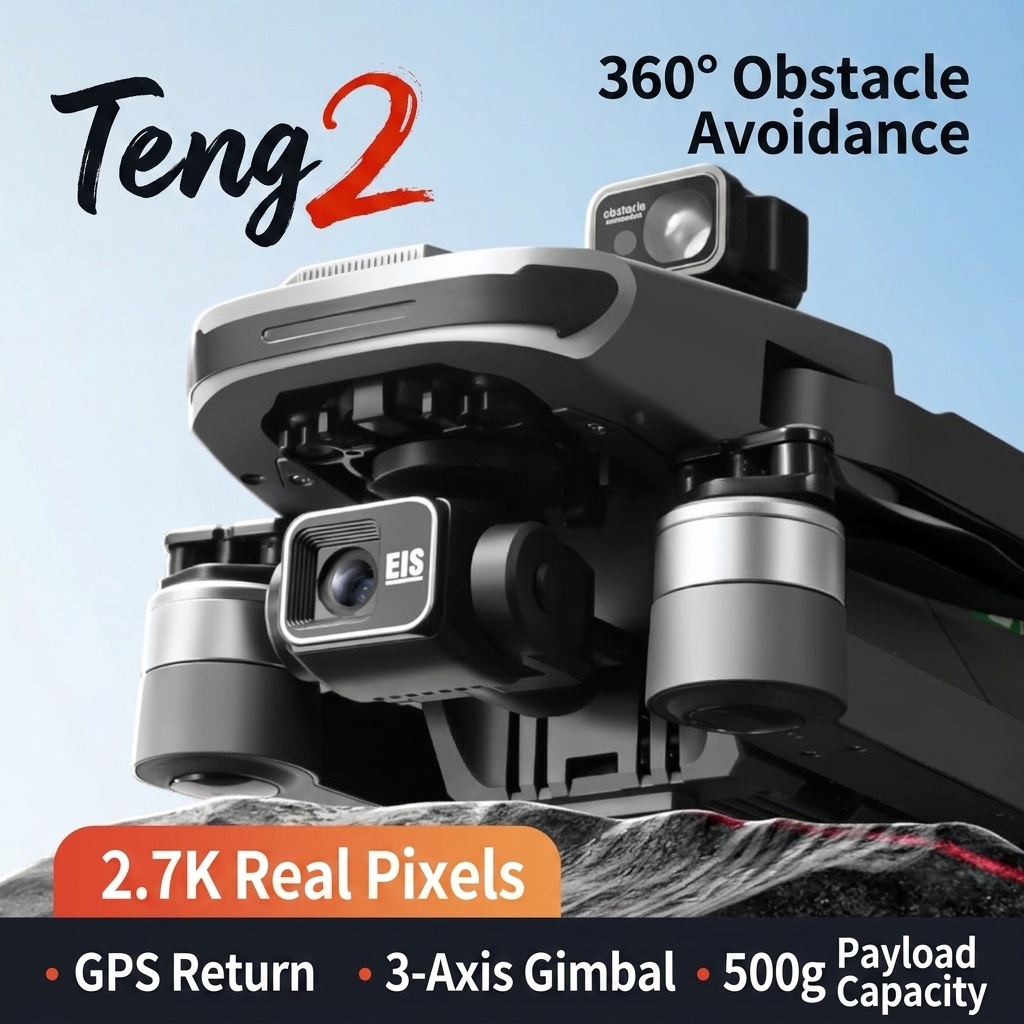 S155 GPS 5G Drone with 4K Camera, 3-Axis Gimbal, 360° Obstacle Avoidance, 500g Payload Capacity, 40-Min Flight Time