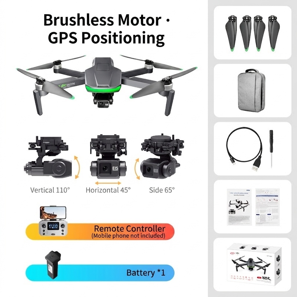 S155 GPS 5G Drone with 4K Camera, 3-Axis Gimbal, 360° Obstacle Avoidance, 500g Payload Capacity, 40-Min Flight Time