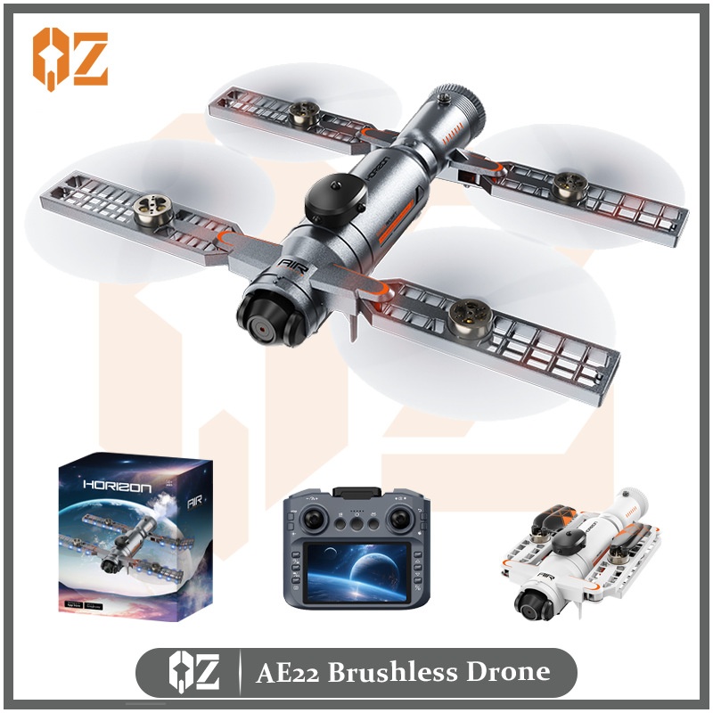 AE22 Brushless Drone with 4K Camera, Infrared Obstacle Avoidance, 4.3-inch FPV Screen Remote, Foldable RC Quadcopter