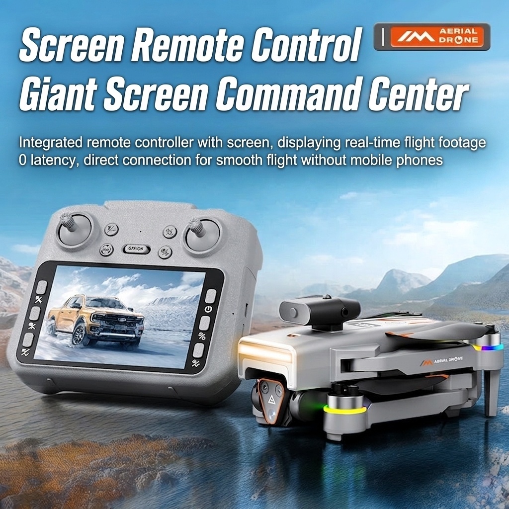 M6 Brushless Drone with 4K Camera, Intelligent Obstacle Avoidance, GPS Positioning, 4.3-inch Screen Remote, Long Flight Time