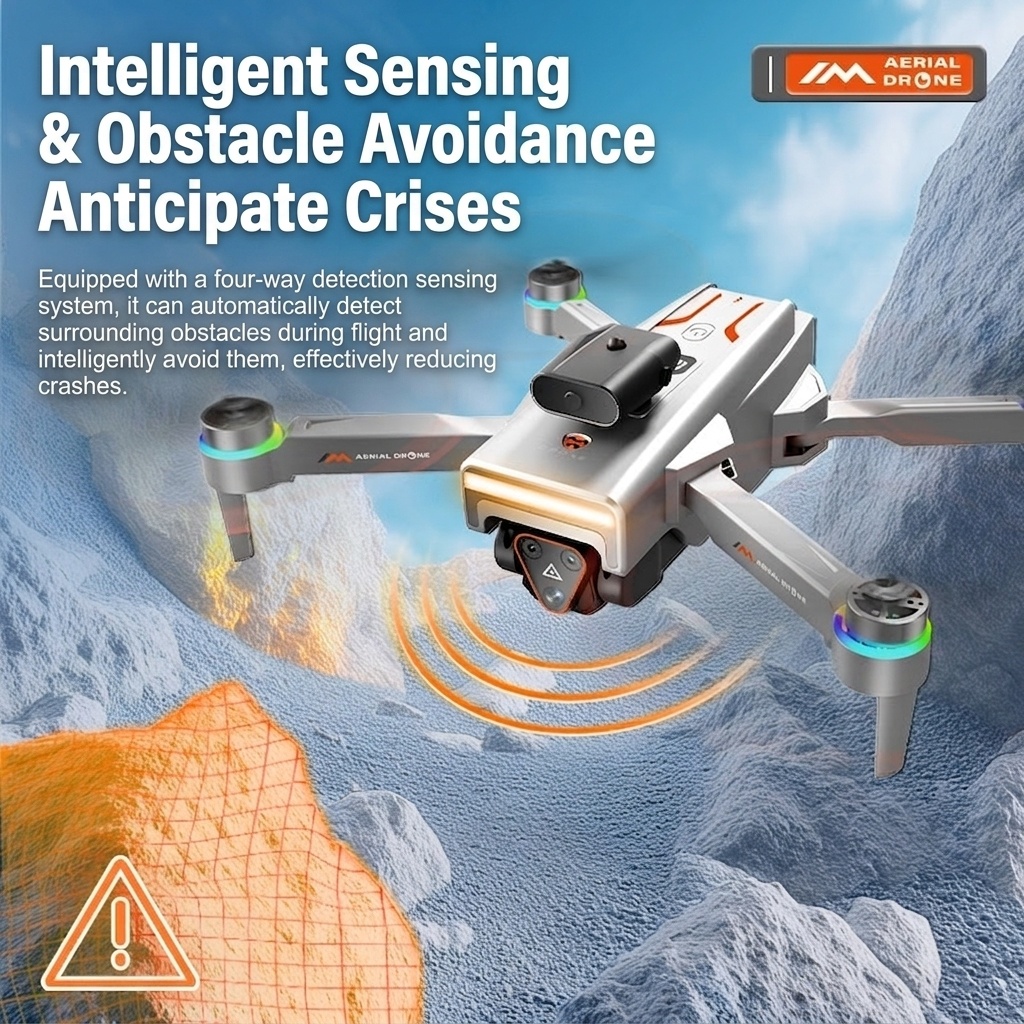 M6 Brushless Drone with 4K Camera, Intelligent Obstacle Avoidance, GPS Positioning, 4.3-inch Screen Remote, Long Flight Time