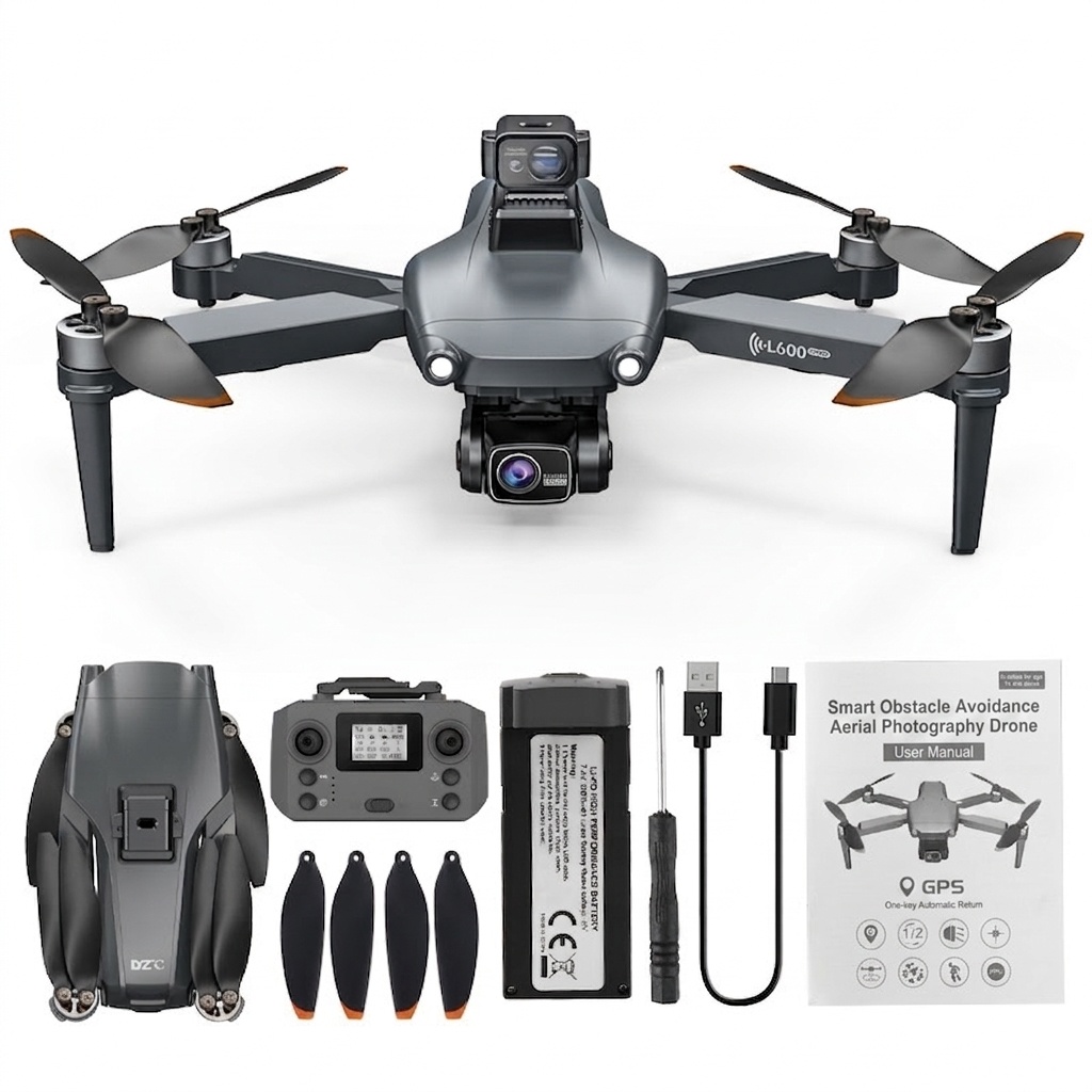 L600 Pro 4K GPS Drone with 360° Obstacle Avoidance, Brushless Motor, GPS Auto Return, Foldable RC Quadcopter