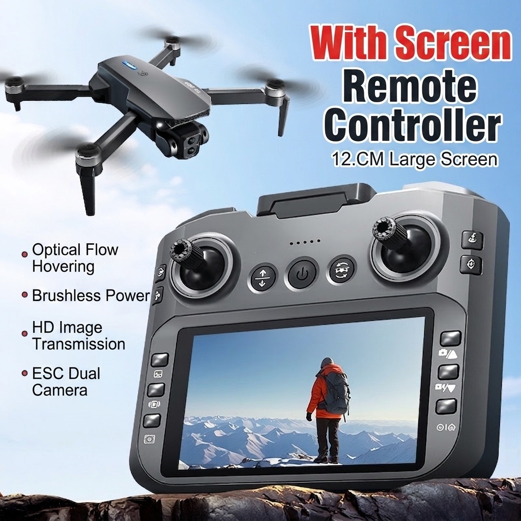 E88 GT Brushless Drone with HD Camera, Optical Flow Positioning, FPV RC Quadcopter, Screen Remote Control