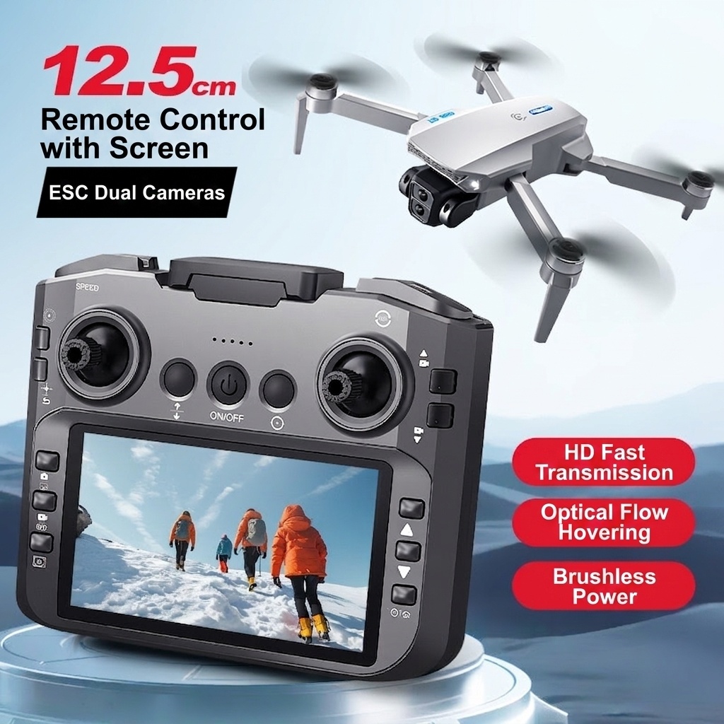 E88 GT Brushless Drone with HD Camera, Optical Flow Positioning, FPV RC Quadcopter, Screen Remote Control