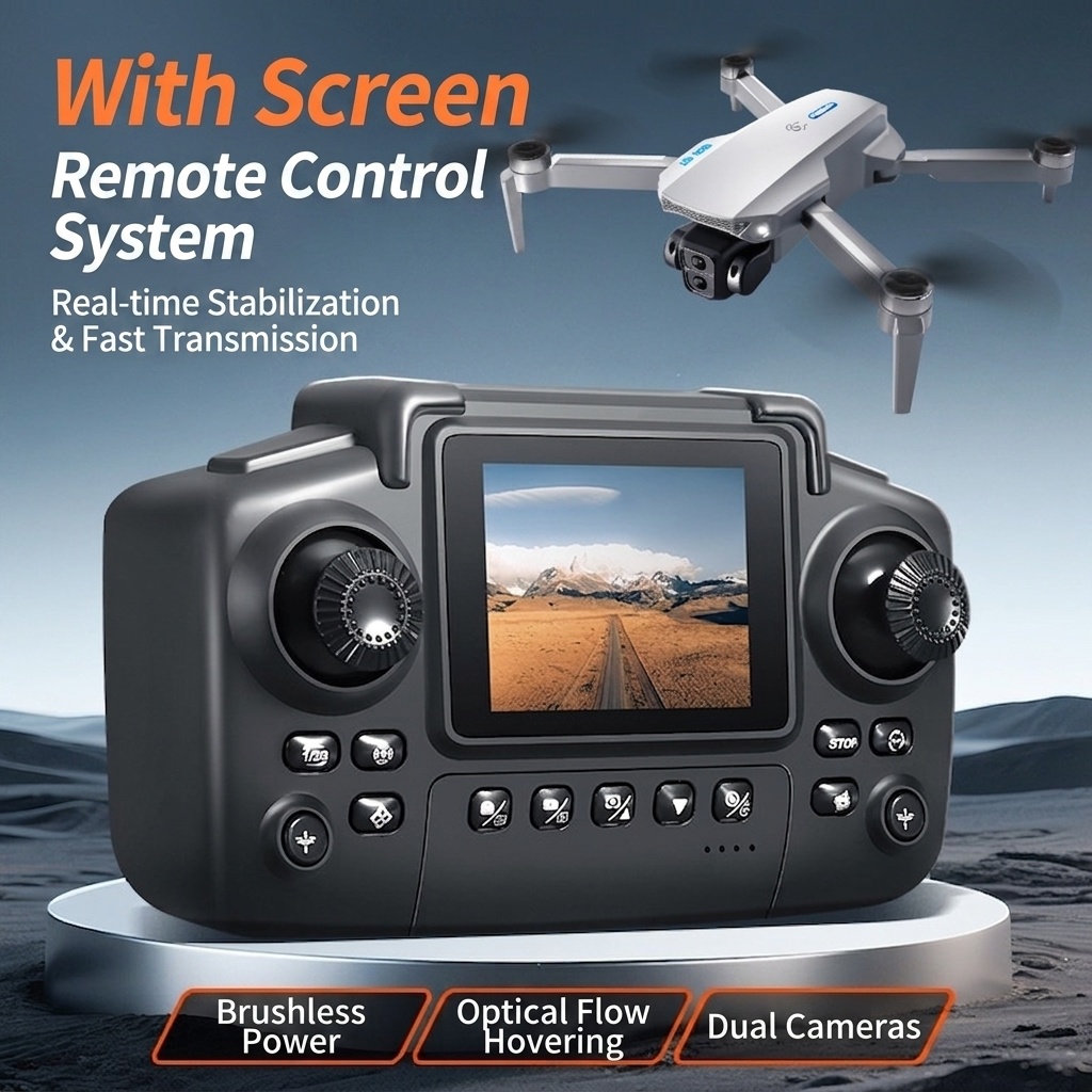 E88 GT Brushless Drone with HD Camera, Optical Flow Positioning, FPV RC Quadcopter, Screen Remote Control