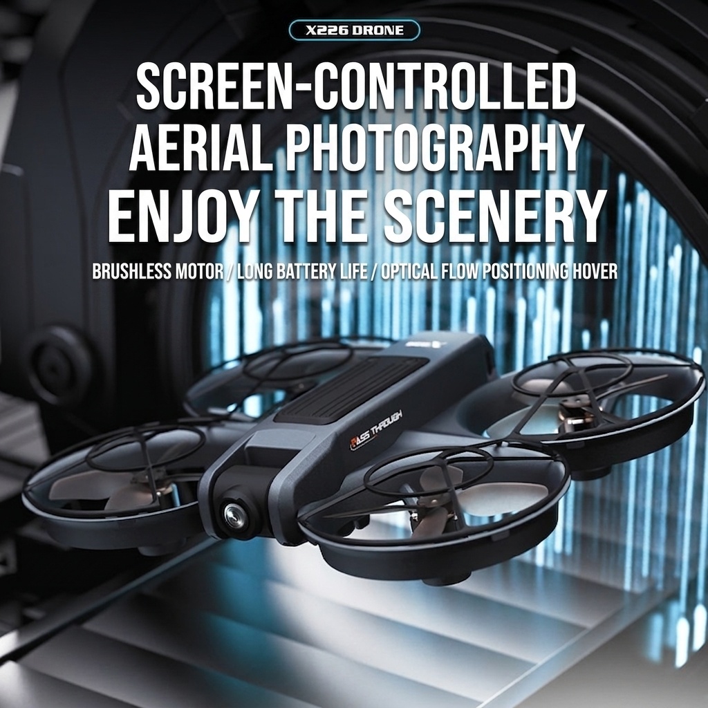 X226 FPV Drone with VR Headset, HD Camera, Integrated Screen Remote, Brushless Motor, Foldable RC Quadcopter
