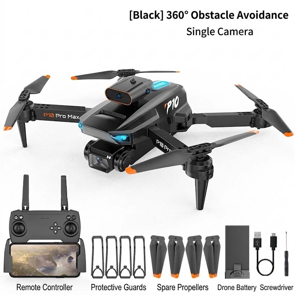 P10 MAX PRO 8K Drohne mit Dreifachkamerasystem, optischer Flusspositionierung, intelligenter Hindernisvermeidung, faltbarer Quadcopter