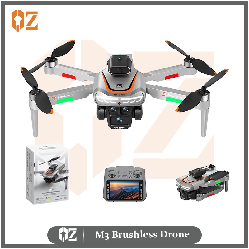 Dron M3 4K sin escobillas con cámara HD, evitación inteligente de obstáculos, control remoto con pantalla de 4,3 pulgadas, tiempo de vuelo prolongado.