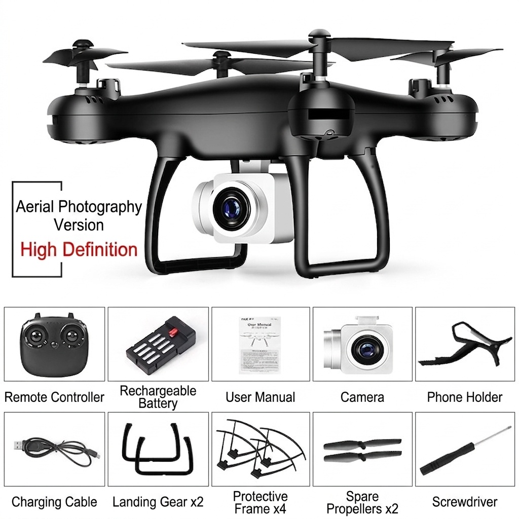 Dron aéreo de 8 segundos con cámara HD, modos de vuelo inteligentes, mantenimiento de altitud, batería de larga duración y cuadricóptero de fácil control.