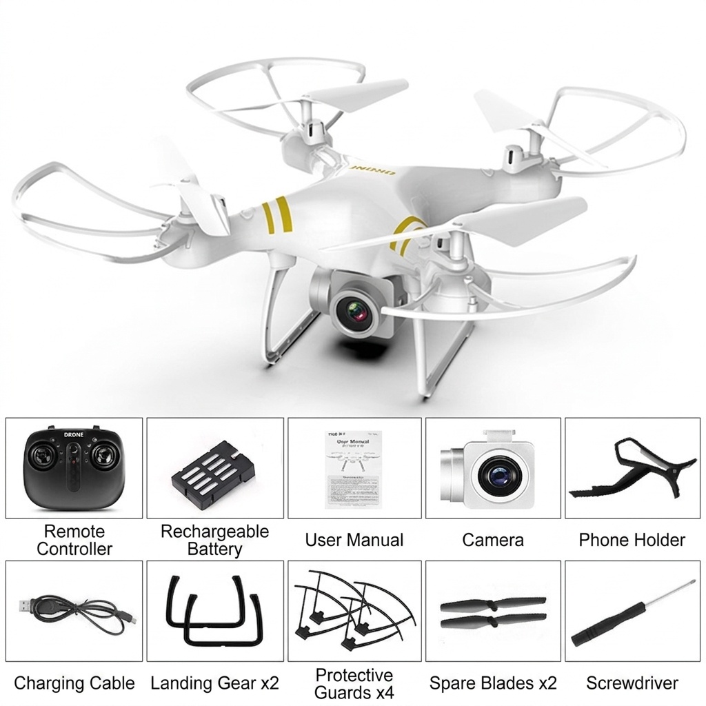 Dron aéreo de 8 segundos con cámara HD, modos de vuelo inteligentes, mantenimiento de altitud, batería de larga duración y cuadricóptero de fácil control.