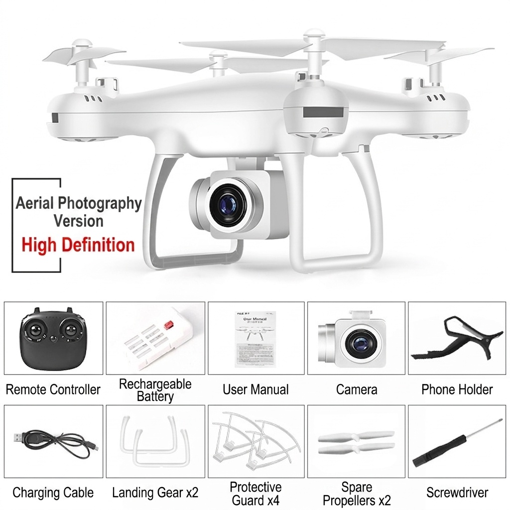 Dron aéreo de 8 segundos con cámara HD, modos de vuelo inteligentes, mantenimiento de altitud, batería de larga duración y cuadricóptero de fácil control.
