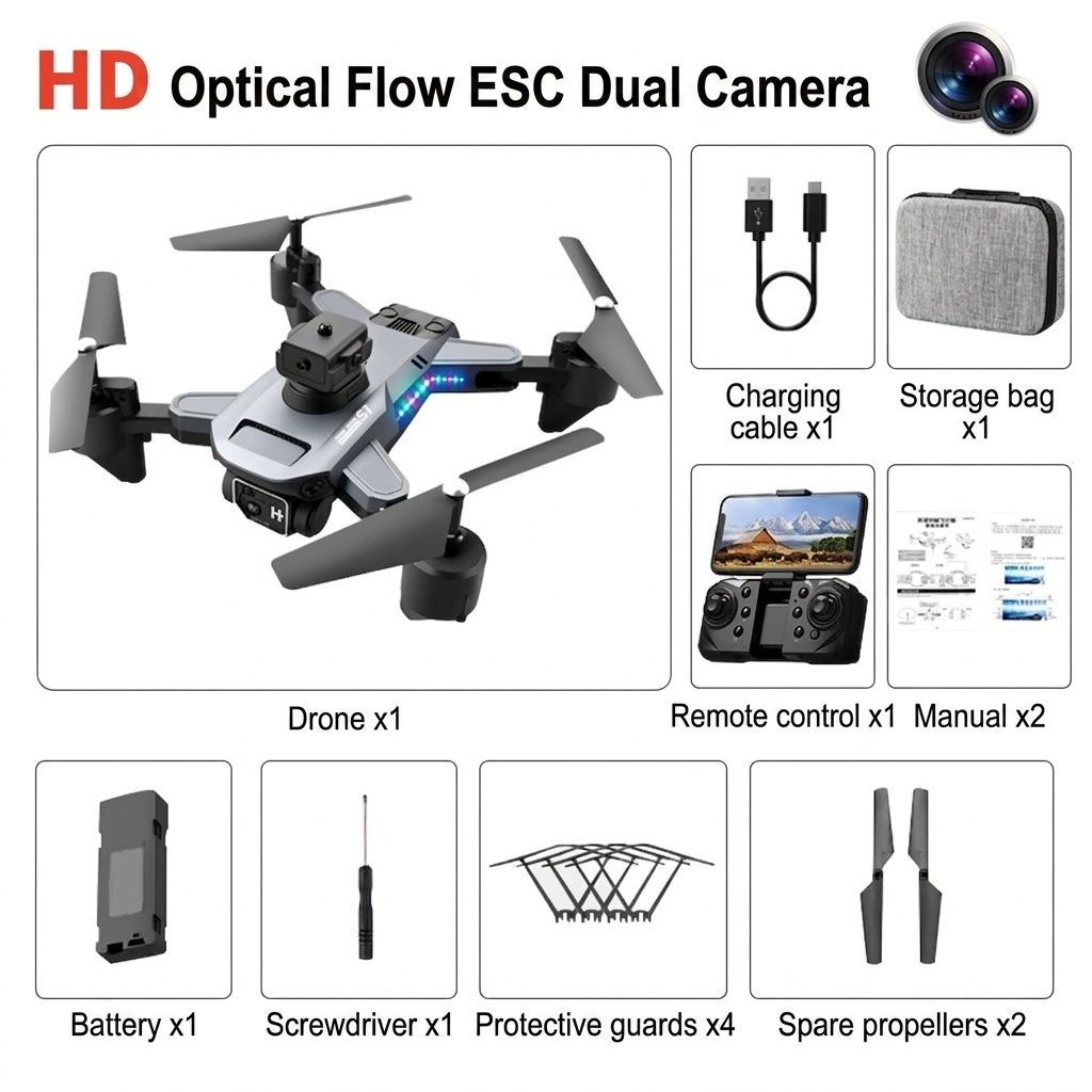 P11 Pro Max 8K HD-Drohne mit Dualkamera, intelligenter 360°-Hindernisvermeidung, optischer Flusspositionierung, faltbarer RC-Quadrocopter