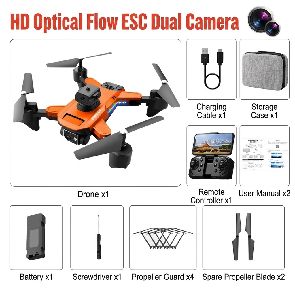 P11 Pro Max 8K HD-Drohne mit Dualkamera, intelligenter 360°-Hindernisvermeidung, optischer Flusspositionierung, faltbarer RC-Quadrocopter
