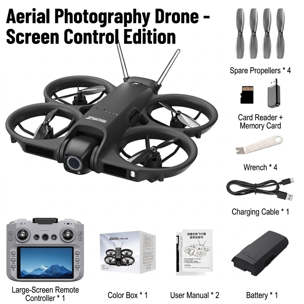 Z906 FPV-Drohne mit 4,3-Zoll-Bildschirmsteuerung, HD-Kamera, optischer Flusspositionierung und intelligenter Hindernisvermeidung