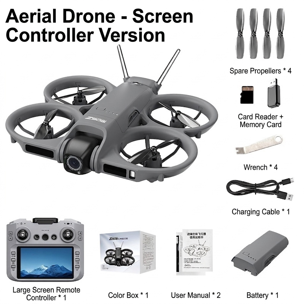 Z906 FPV-Drohne mit 4,3-Zoll-Bildschirmsteuerung, HD-Kamera, optischer Flusspositionierung und intelligenter Hindernisvermeidung