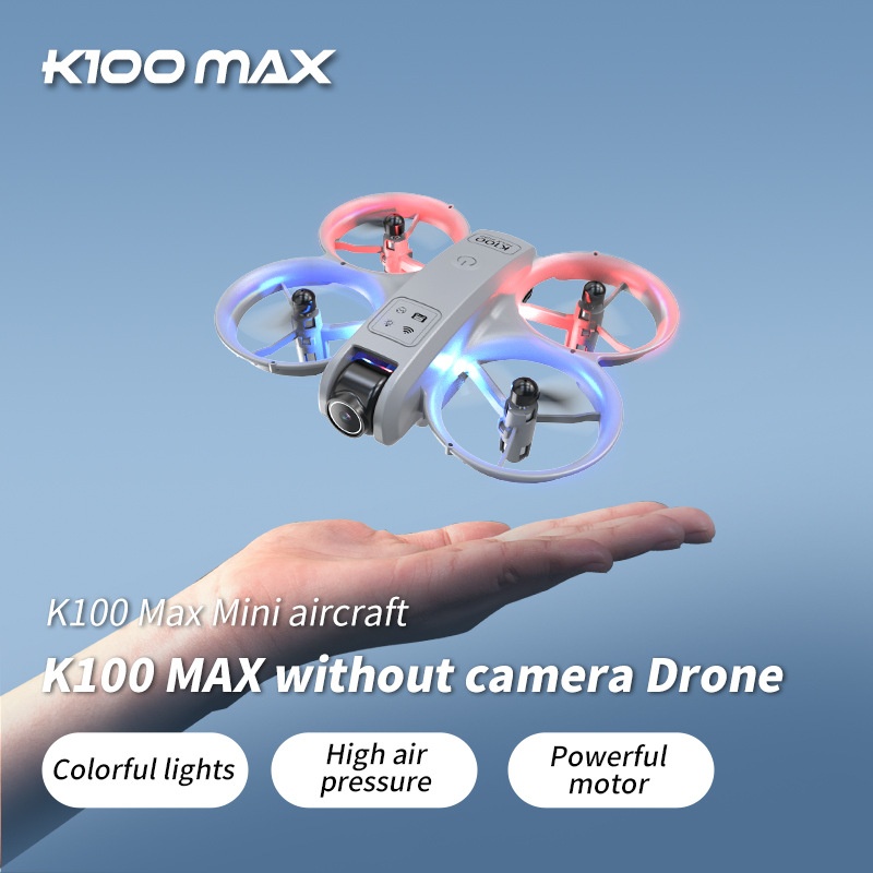 Minidron K100 Max con cámara HD, posicionamiento por flujo óptico, control remoto con pantalla, cuadricóptero RC plegable.