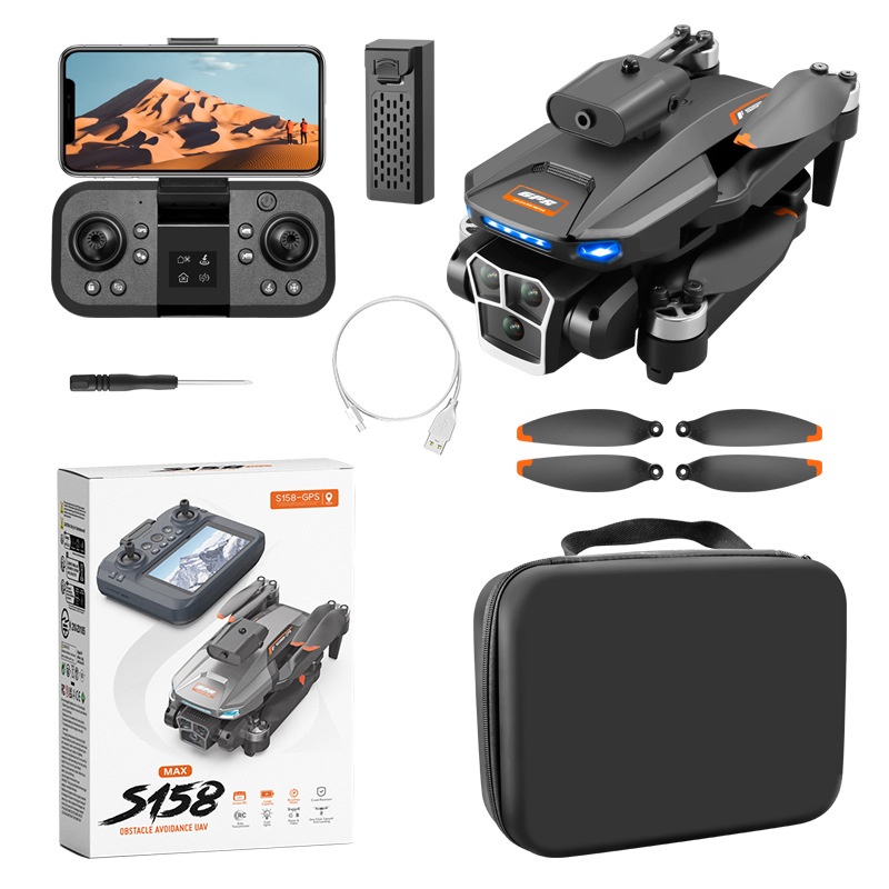 S158 GPS-Drohne mit 4K-Kamera, 4,5-Zoll-Bildschirmfernbedienung, intelligenter Hindernisvermeidung und optischem Fluss-Schwebemodus
