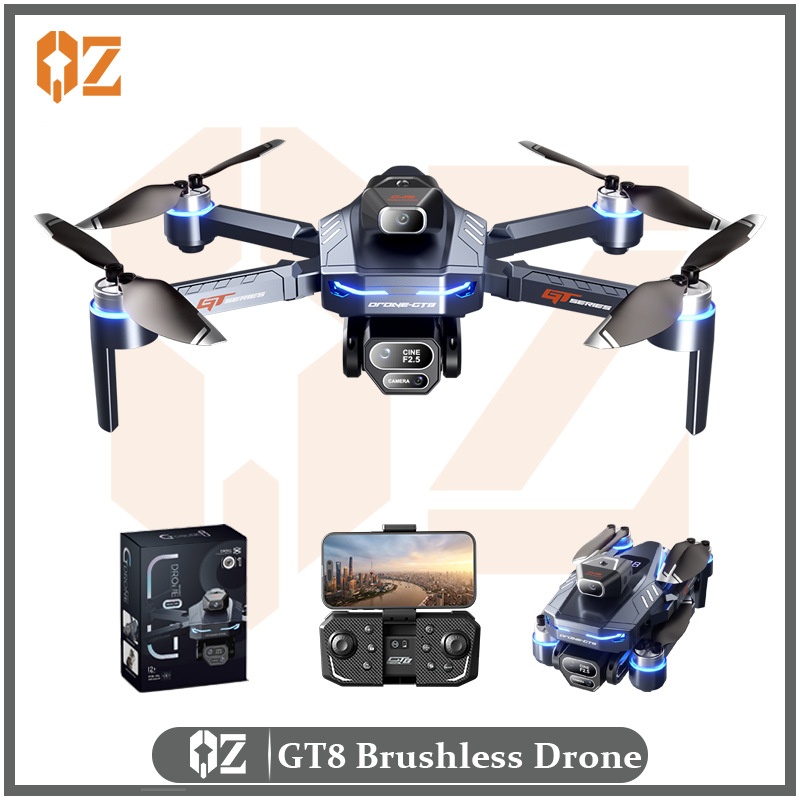 Dron GT8 4K/6K HD sin escobillas con posicionamiento GPS, vuelo estacionario por flujo óptico, vuelo de largo alcance, cuadricóptero plegable