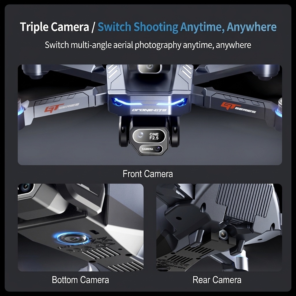 Dron GT8 4K/6K HD sin escobillas con posicionamiento GPS, vuelo estacionario por flujo óptico, vuelo de largo alcance, cuadricóptero plegable