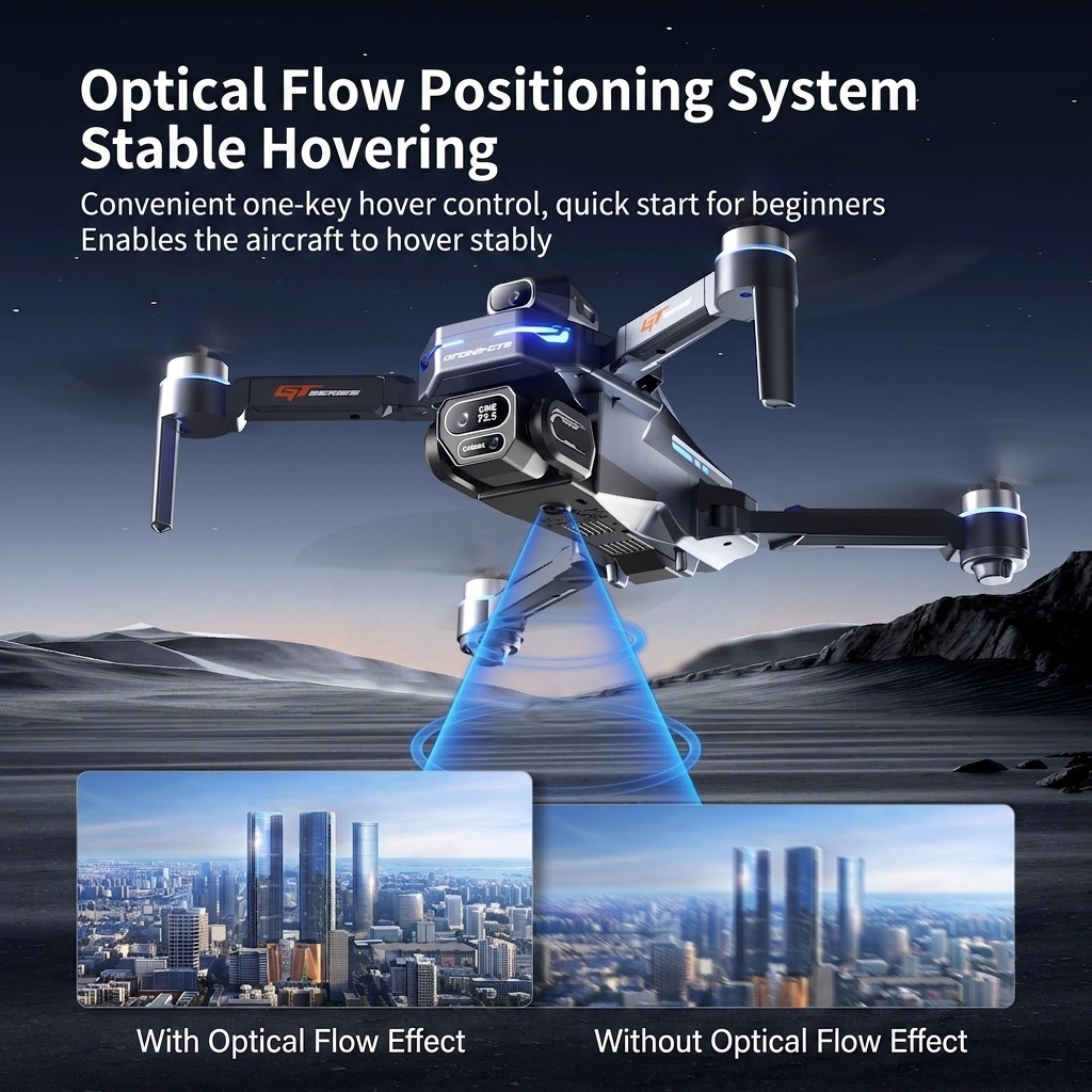 Dron GT8 4K/6K HD sin escobillas con posicionamiento GPS, vuelo estacionario por flujo óptico, vuelo de largo alcance, cuadricóptero plegable