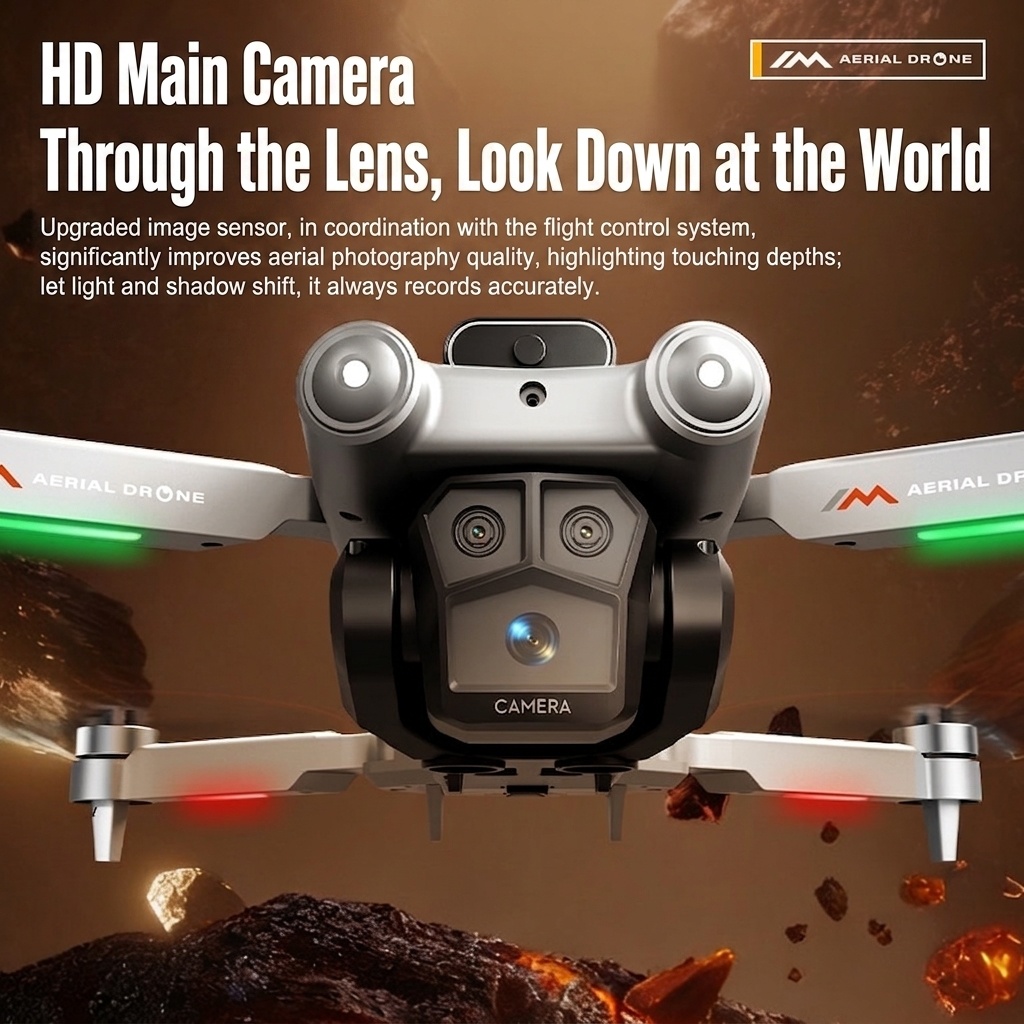 Dron M6 sin escobillas con cámara 4K, sistema inteligente de evitación de obstáculos, posicionamiento GPS y control remoto con pantalla de 4,3 pulgadas.