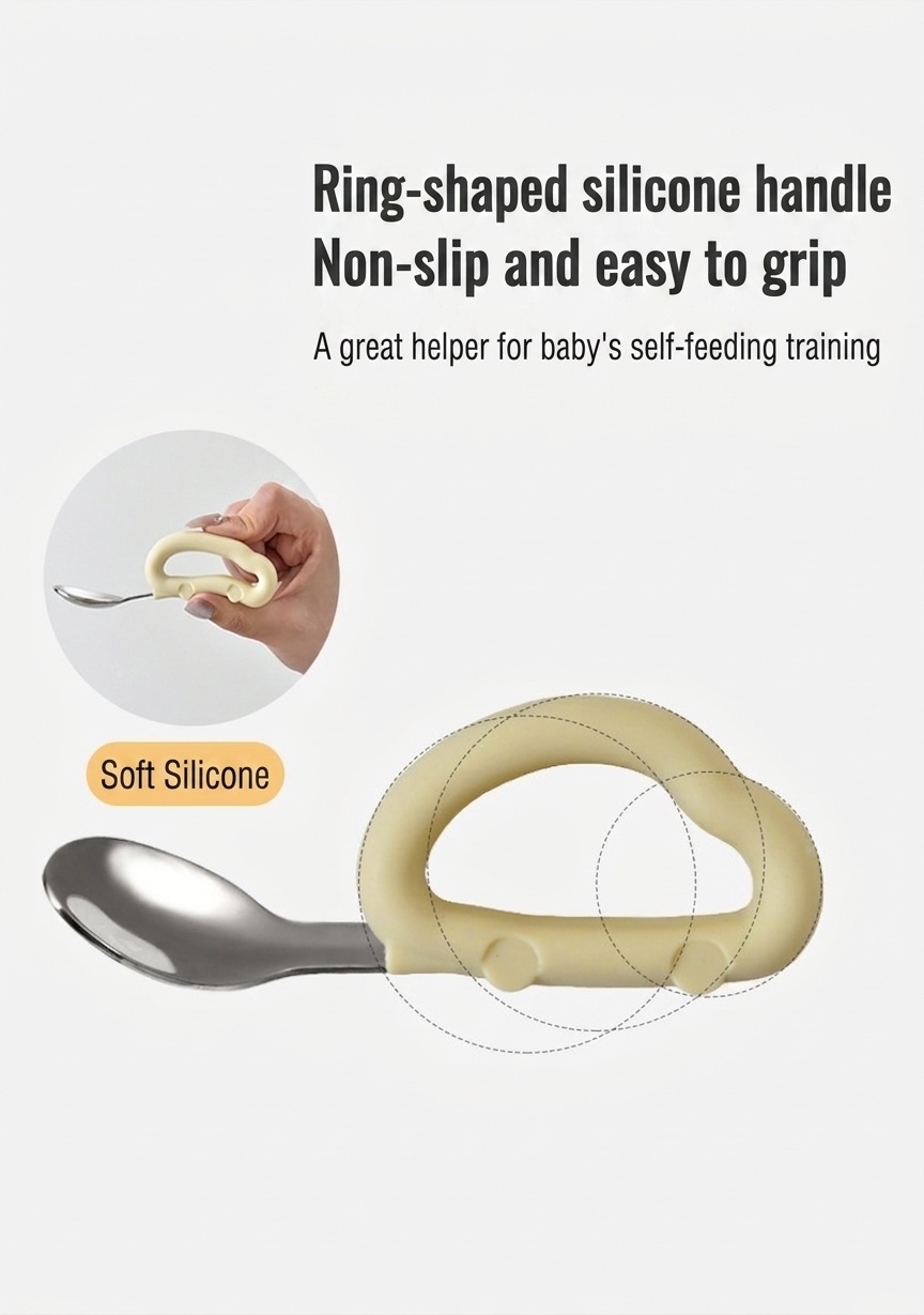 Baby Self-Feeding Training Utensil Set - Spoon & Fork