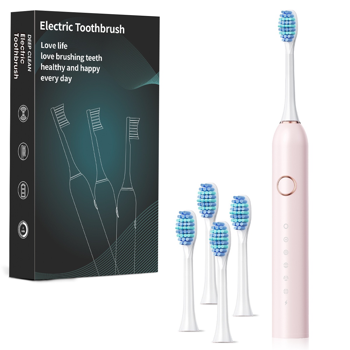 Sonic Electric Toothbrush with 6 Modes, 8 Brush Heads, Smart Timer, 40000 VPM