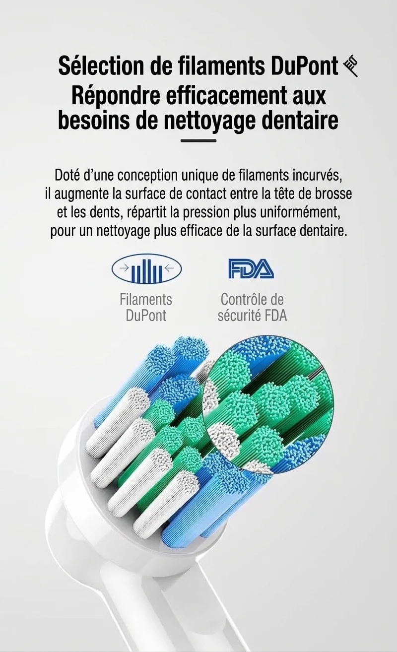 Têtes de rechange à poils souples pour brosses à dents électriques, compatibles avec Oral-B