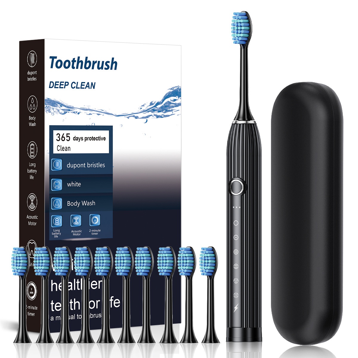 Sonic Electric Toothbrush for Adults and Kids, 8 Brush Heads, Deep Cleaning