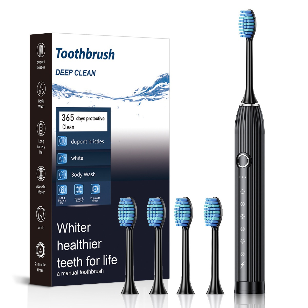 Sonic Electric Toothbrush for Adults and Kids, 8 Brush Heads, Deep Cleaning