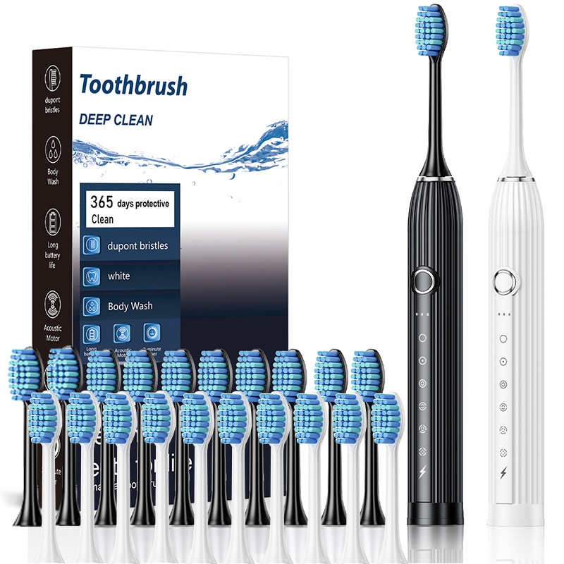 Sonic Electric Toothbrush for Adults and Kids, 8 Brush Heads, Deep Cleaning