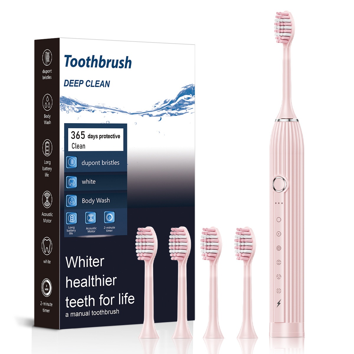 Sonic Electric Toothbrush for Adults and Kids, 8 Brush Heads, Deep Cleaning