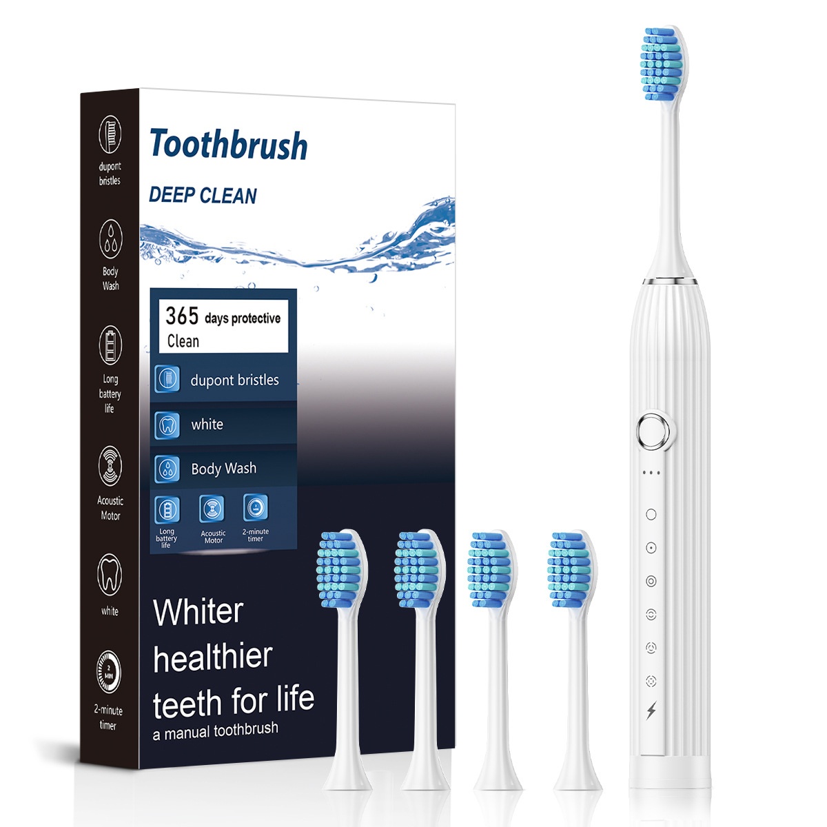 Sonic Electric Toothbrush for Adults and Kids, 8 Brush Heads, Deep Cleaning