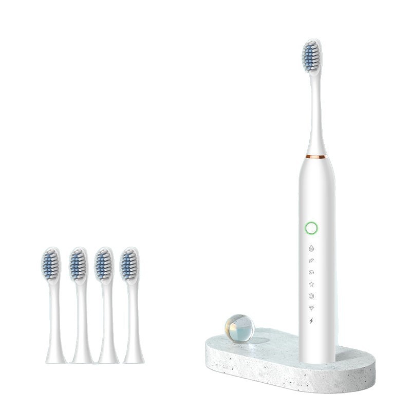 IPX7 Waterproof Sonic Electric Toothbrush, 6 Modes, USB Rechargeable, 60-Day Battery