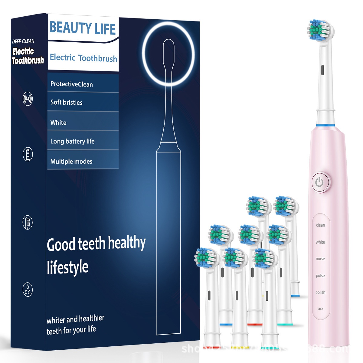 Beauty Life Electric Toothbrush, 5 Cleaning Modes, Soft Bristles
