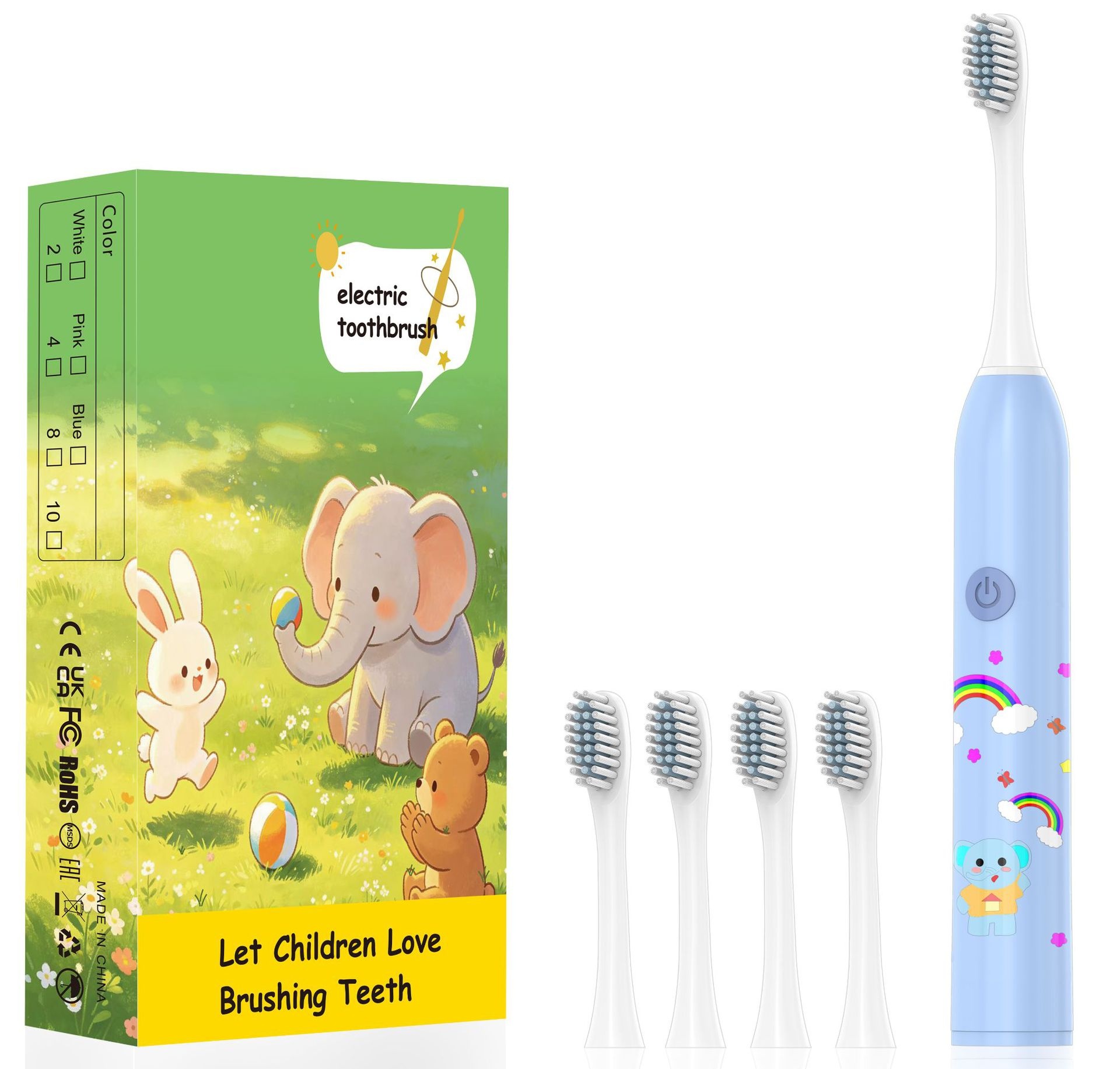 Playful Kids Electric Toothbrush, Extra-Soft Bristles, Fun Design