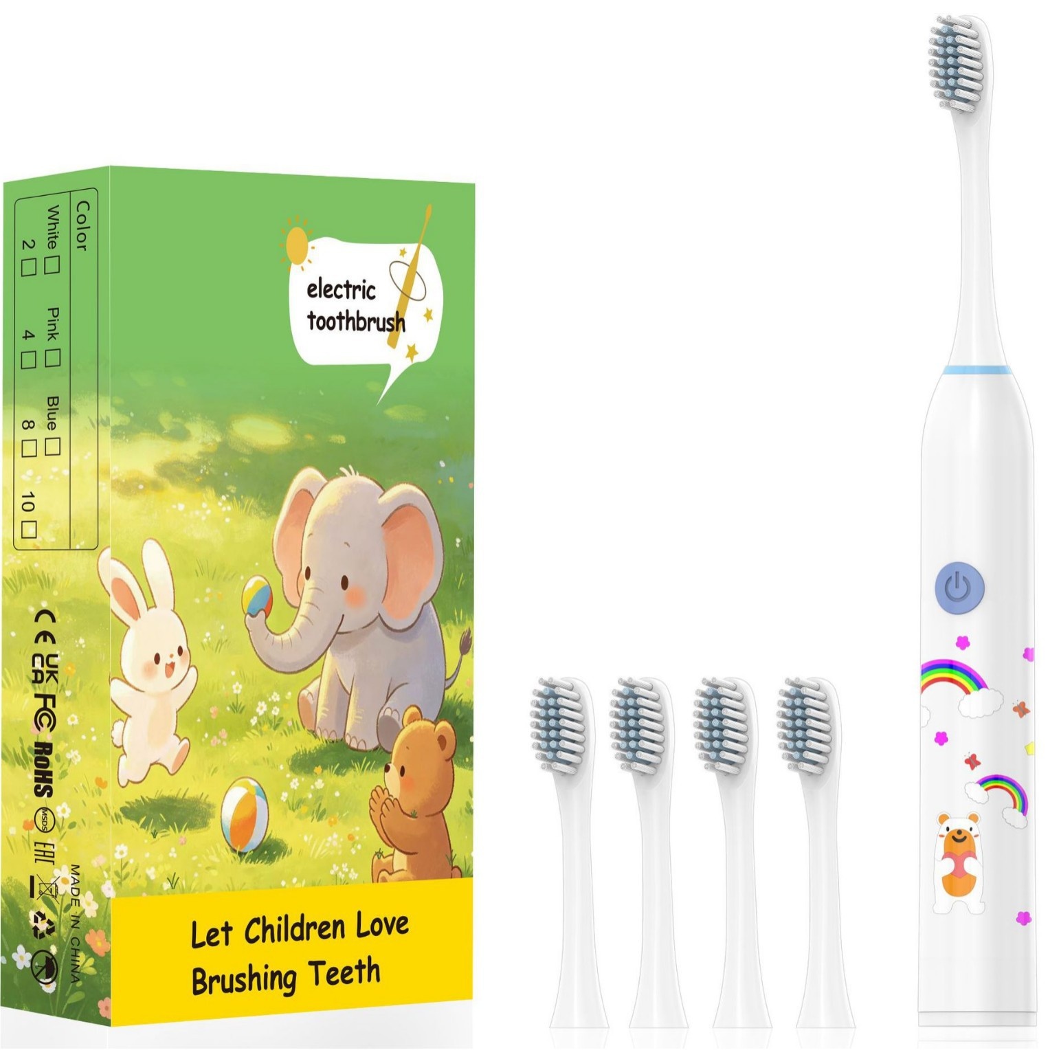 Playful Kids Electric Toothbrush, Extra-Soft Bristles, Fun Design