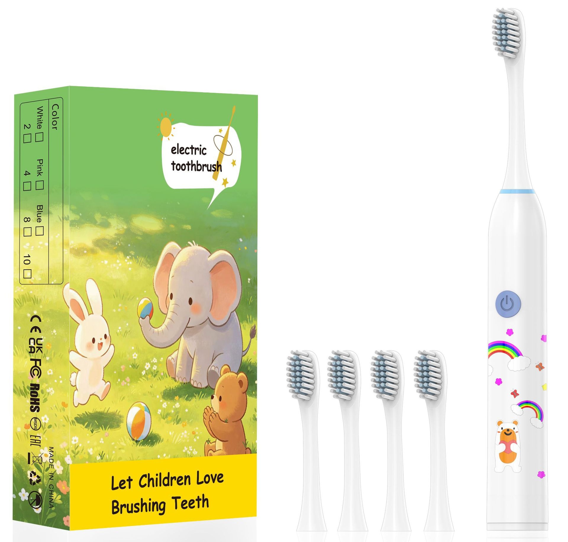 Playful Kids Electric Toothbrush, Extra-Soft Bristles, Fun Design