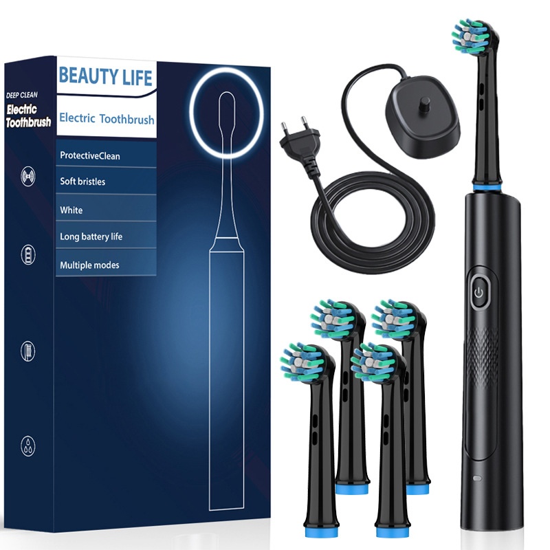 Brosse à dents électrique professionnelle Beauty Life, nettoyage en profondeur, 4/8 têtes